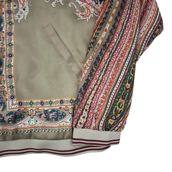 Scotch & Soda - Reversible Satin Bomber Jacket Paisley Stripe - Gold Medium - Picture 11 of 12